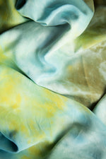 Blue, green and aqua hand-dyed scarf