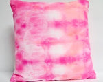 Coral Pink and Fuchsia Cotton Shibori Pillow Cover 14" Square